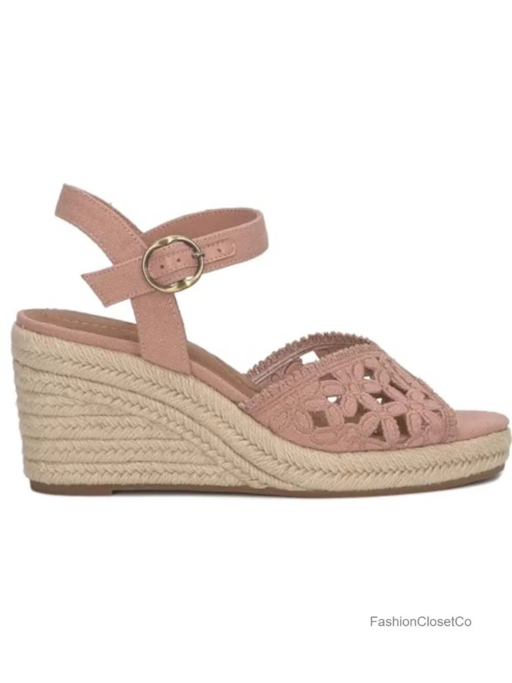 Jute Wrap Espadrille Wedge Sandals with Floral Embroidery